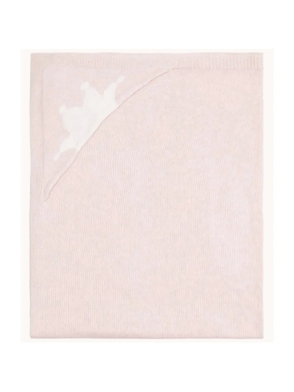 Marie Chantal ~  Knitted Crown Baby Blanket In Pink Cotton & Cashmere